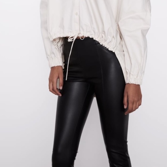 Zara Faux Leather Leggings - Picture 6 of 7